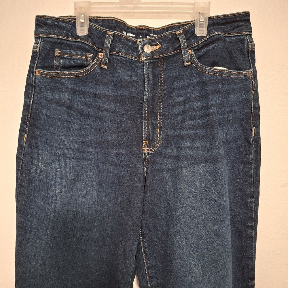 Old navy og loose high rise.Straight leg jeans Dark Wash - Picture 4 of 12